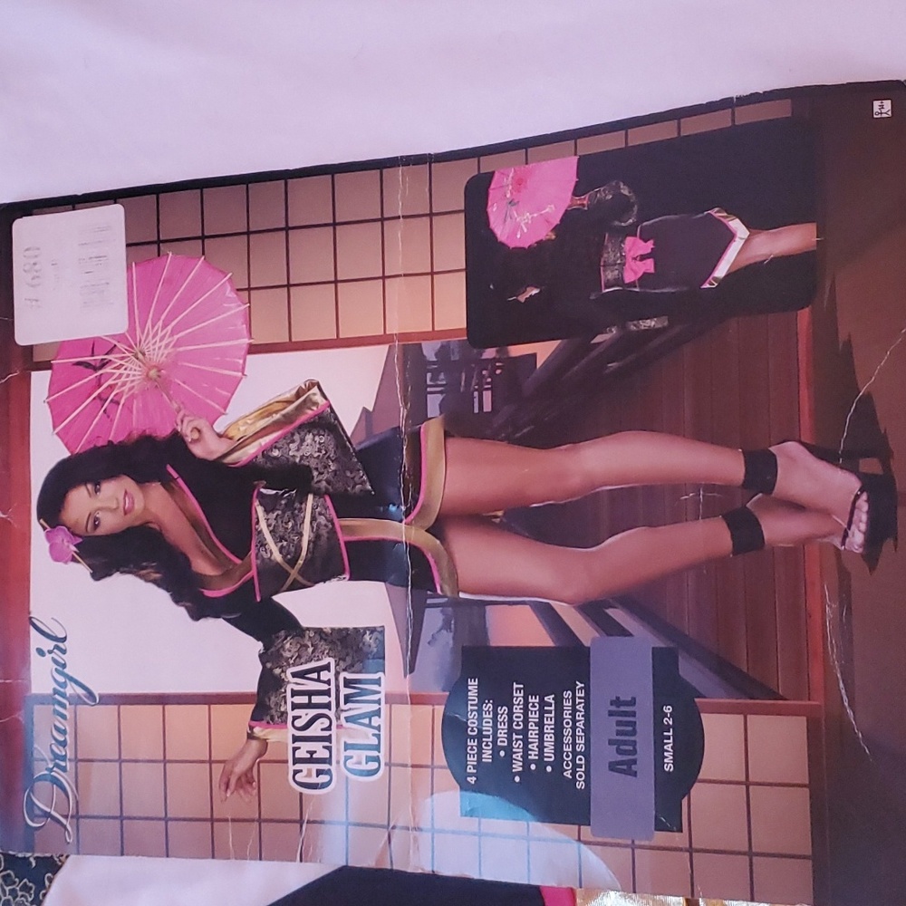 Women Dreamgirl Geisha Glam 3 piece Costume in a Size Small 2-6
